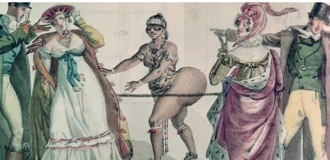 Figure 6 : Représentation de Saartjie Baartman dans le salon de la Duchesse de Bercy (1830) 