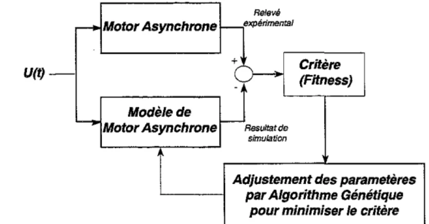 Fig. 11.5. Schéma de principe de l'identification des paramètres du modèle