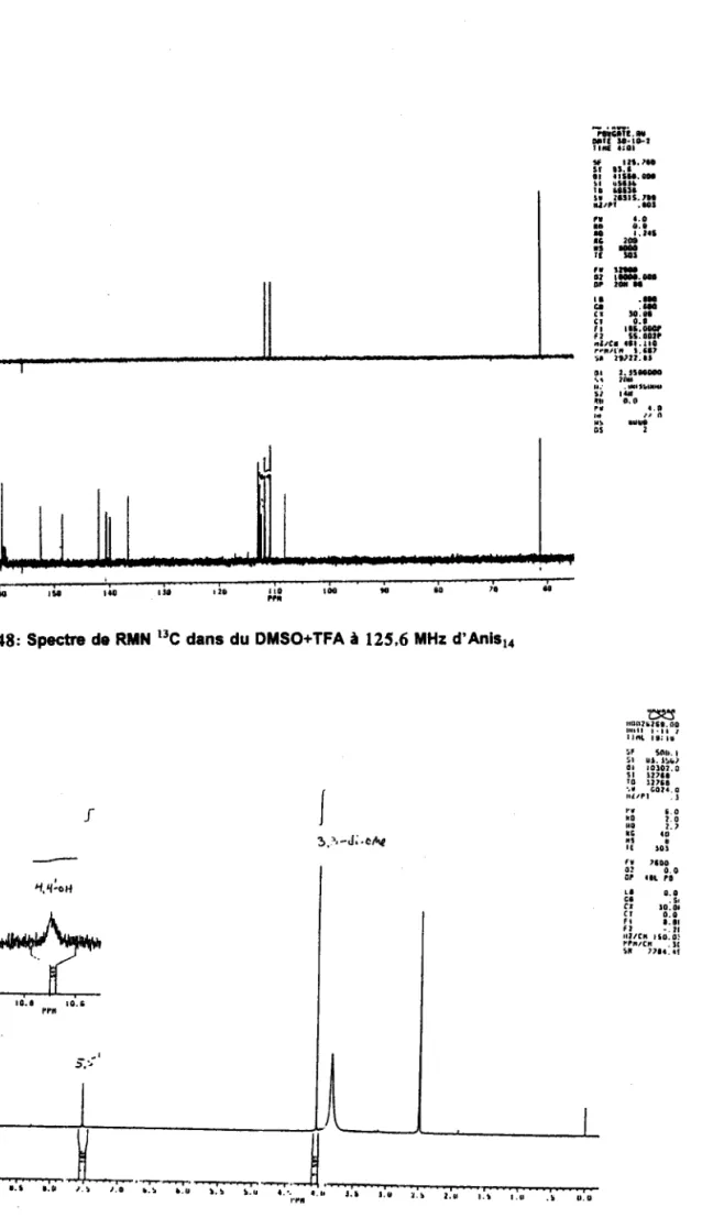 Figure 48: Spectre do RmN r3C dans du DMSO+TFA  à 125,6 MHz d'Anlslo