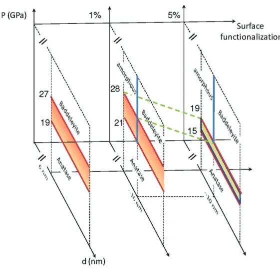 Figure 2.8 :  Diagramme de phase Pression – Taille – Fonctionnalisation de  TiO 2  nanométrique