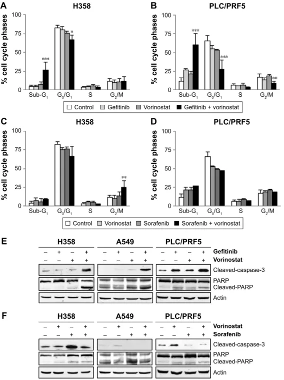 Figure 2 Effects of drug combinations on cell cycle distribution and apoptosis in mutant KRAS cells.