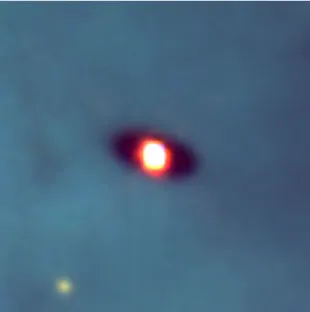 Figure 1 . 2 : Image of a protoplanetary disc in optical wavelength in the Orion Nebula observed by the Hubble Space Telescope