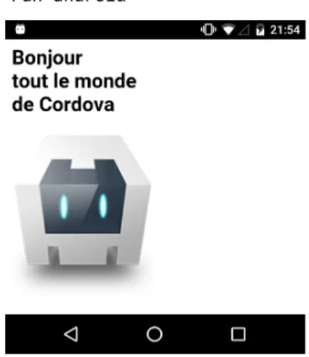 Fig. 2.  Cordova:  application  hybride  dialoguant  avec  le  code  natif  du  terminal Android 
