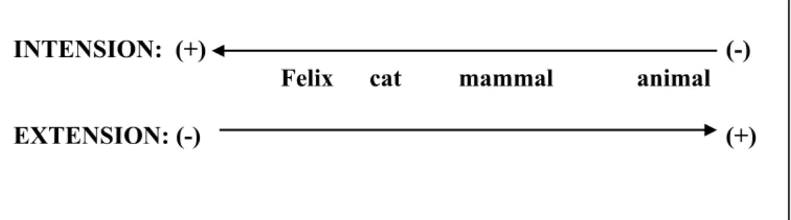 Figure 7. The inversely propotional relation between extension and intension 