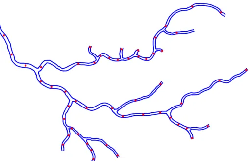 Figure 7: Points where the mean velocity has been measured for comparison with experimental data presented in [39]