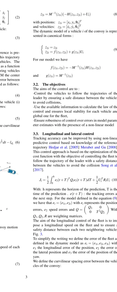 Figure 2: Geometric description of the convoy motion 3. CONTROL