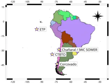 Figure 3.  Location of the recording stations used in this study.