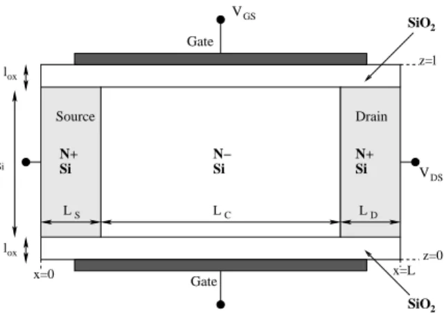 Figure 1: Schematic representation of the modeled device.