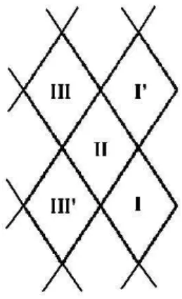 Figura 3.15: Diagrama de Penrose para a solu¸c˜ ao sin com λ + = − 2/p, p par.