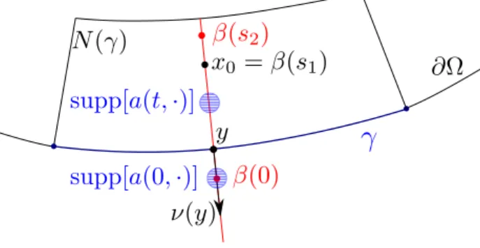 Figure 3. Support of the geometric optics solution