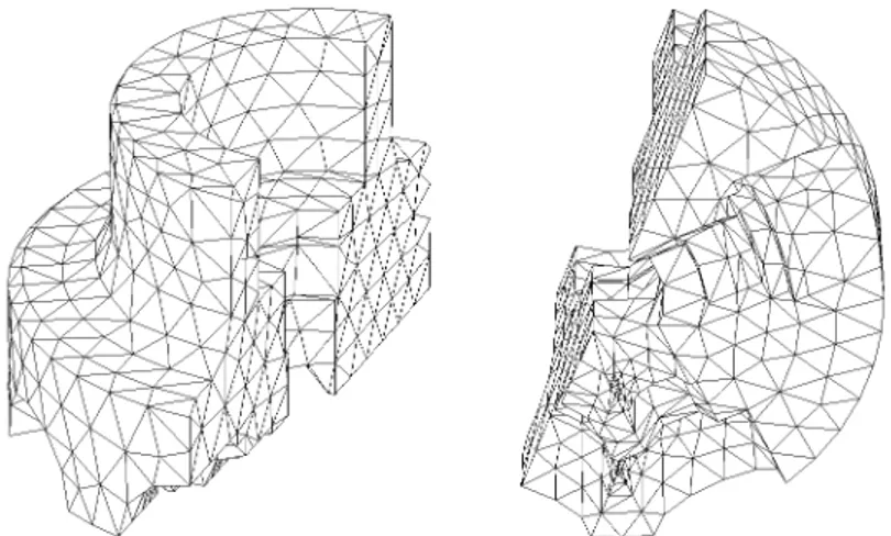 Figure 4 : Maillage initial : 4747 tétraèdres à 10 nœuds (7635 nœuds)  Erreur calculée : 73.94% 
