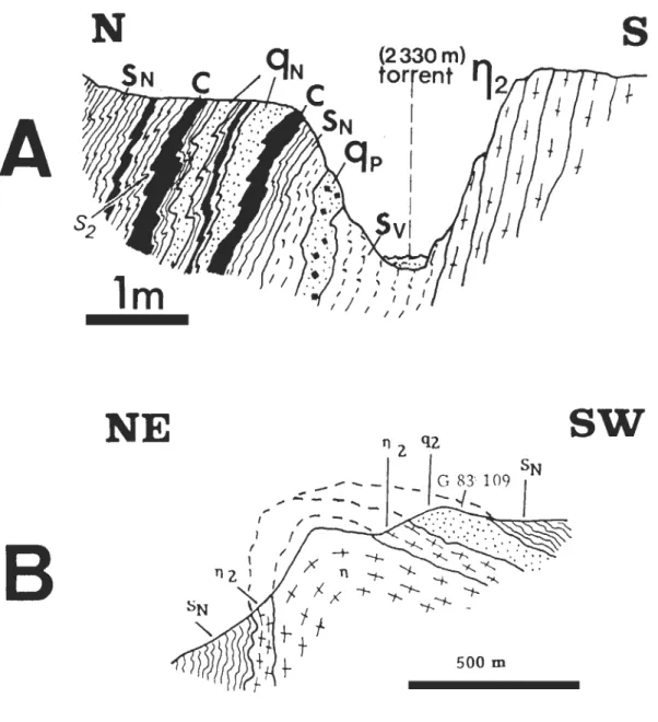 Fig.  24  -  Rapports e n t r e   les  schistes noirs et l e u r  substratum magmatique
