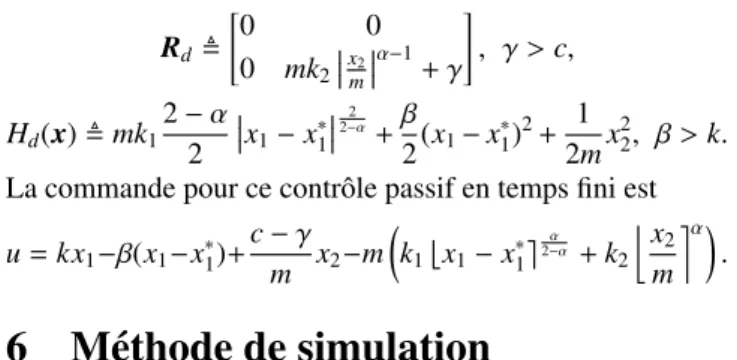 Figure 2 – Contrˆole du syst`eme lin´eaire : ´evolution de la position dans le temps. Trajectoires vers l’origine sans contrˆole ( ), avec injection d’amortissement ( ), en