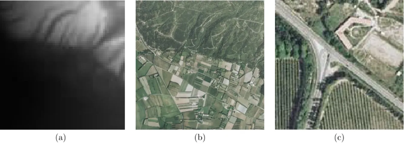 Figure 4. DWT at level 1: a) Texture, b) Altitudes.