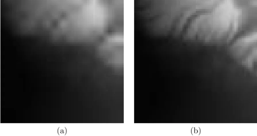 Figure 8. Reconstruction of altitude map from the approximation image of: a) Level 2, b) Level 1.