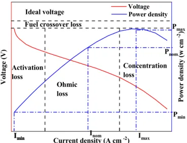 Figure 1. Polarization curve and corresponding power curve of PEMFC.