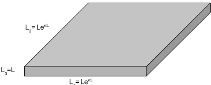 Fig. 2.1  Shéma Illustrant le système de connement quasi-2D dans une boite exponentiellement anisotrope