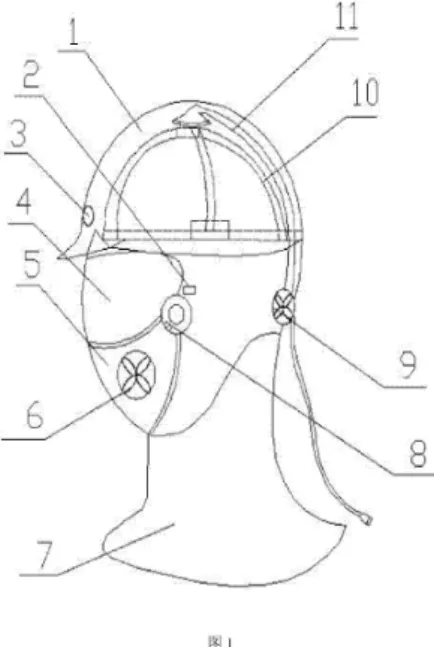 Figure 8 – Sketch of the selected helmet and mask patent.