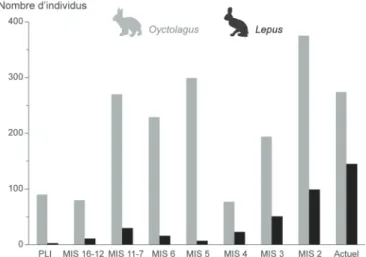 Figure 6 : Détail du nombre d’individus étudiés en fonction de leur position chronologique.