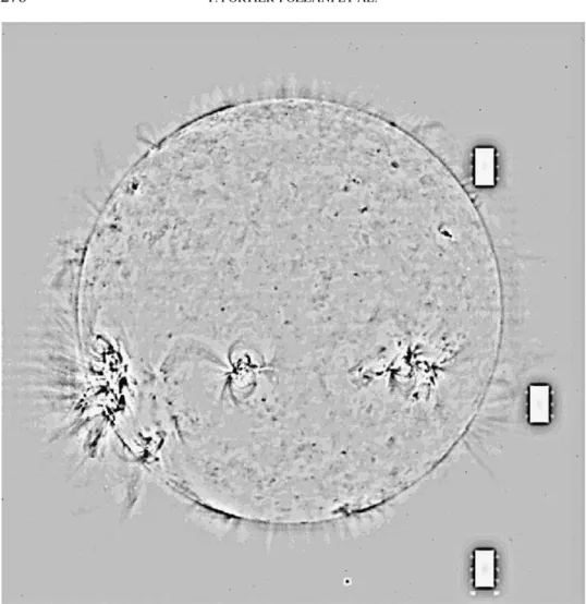Figure 4. Processed full SOHO/EIT Fe IX / X image of 7 April 1998 at 01:00 UT (negative look up table, hereafter LUT).