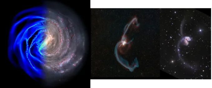 Figure 2.1: Simulations compared to observations. Left: the Milky Way simulation from F