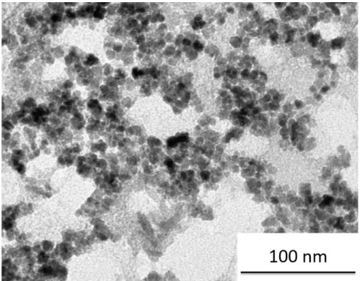 Figure 9 : Cliché de MET caractéristique des nanoparticules de CeO 2  correspondant à la synthèse Ce(III)- Ce(III)-Cl-D