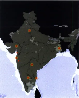 Fig.  4 Location of Mega  cities in India.