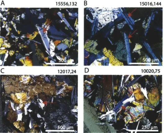 Figure  S3.  Representative  petrographic  textures  of samples  observed  from  transmitted  light  (cross  polars)  for  30