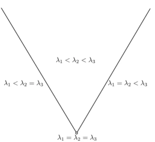 Figure 2.1. – Géométrie de l’espace S 2 ( R 3 )/SO(3)