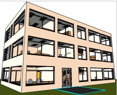 Figure 3.7 Test building representation. This building represents a typical small office building
