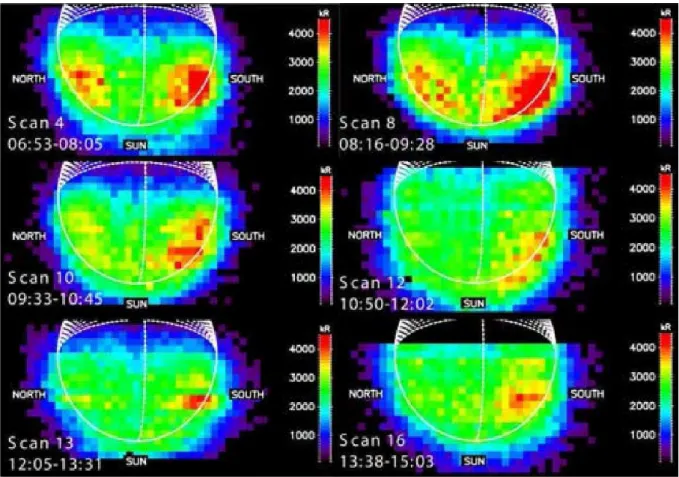 Figure 15 : Brillance de l’émission du sodium mesurée le 13 juillet 2008 par THEMIS. Leblanc et al., 2009