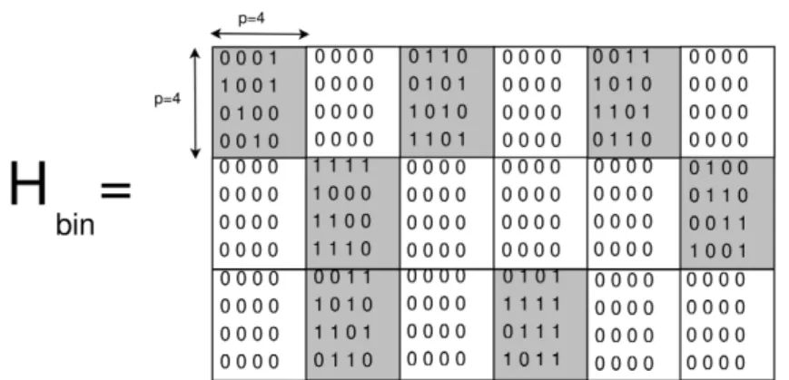Figure 2.4: Binary representation of a GF(q)-LDPC code
