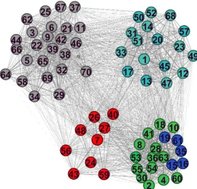 Figure 2.2 – Second simulated graph visualization with Gephi.