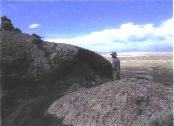 Figure 3:  Tufa mounds  deposited  at Table  Mountain,  Tooele County,  UT.  These deposits were  formed  in within 4 m  of the  surface  of Lake  Bonnevile  when  it existed  at this elevation (see  further  discussion in text)  (Eardley,  1938)