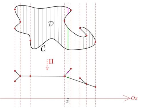 Figure 40: The Poincaré-Reeb graph of a smooth and compact connected component of a real algebraic curve in R 2 .