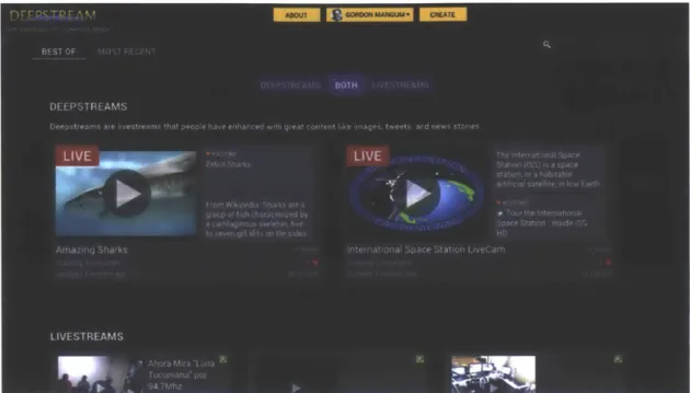 Figure  9: the  DeepStream  homepage.