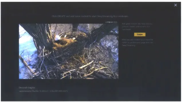 Figure  10:  livestream  preview overlay on top of the  DeepStream  homepage.