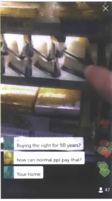 Figure  2:  hearts and  chat as examples  of interactivity on  Periscope.