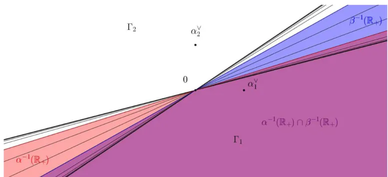 Figure 4.3.1 – Exemple of a prenilpotent pair { α, β }