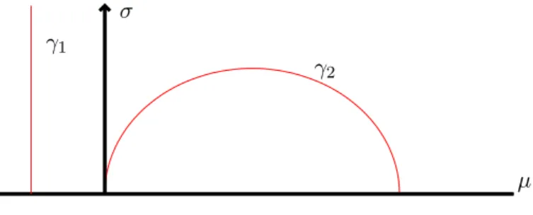Figure 8.1: Geodesics of the Poincar´ e half-plane.