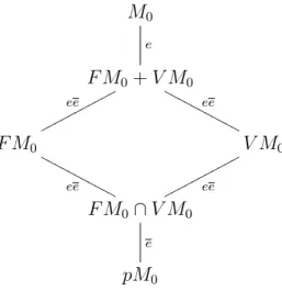 Diagramme 6 pM 0 e M 1 pF M 0 + (pM 0 ∩ M 1 ) ee e e S SSSSSSSSSSSSS pF M 0 + pM e llll llll llll l e S S S S S S S S SSSSSSSS pM 0 ∩ M 1e pF M 0 pM