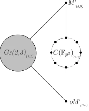 Figure 8.3.2  l'ensemble C 1 (M 0 ) pour M 0 unitaire de signature (3, 0) 3. M 0 est supergénéral de signature (2, 1) D'après 26, on sait que M 0 ' B (3) 