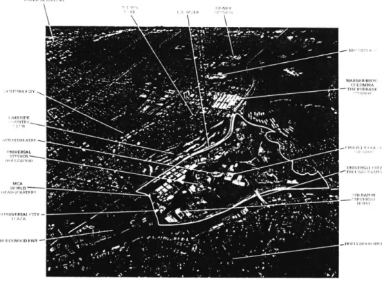 Figure  2.4  (top)  Universal  City  and  its  components  before  construction  of  CityWalk.