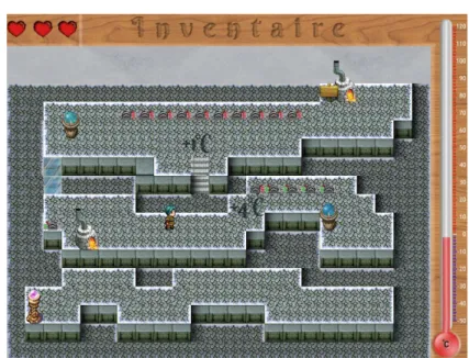 Fig. 3. : Capture d’écran du prototype du jeu sérieux Les Cristaux d’Éhère. 