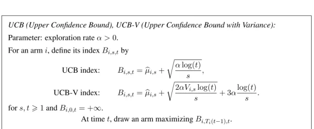 Figure 4: UCB and UCB-V policies.