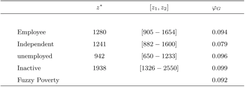 Table 2.8 – Average fuzzy poverty by activity of household head (2010)