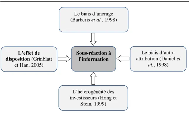 Figure 9 : Les modèles comportementaux de sous-réaction à l’information 