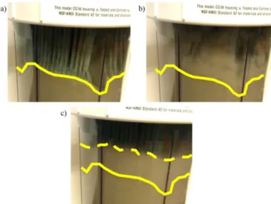 FIGURE 7: a) Conventional pleated filter configuration. b)  Cylindrical, non-pleated configuration inside housing