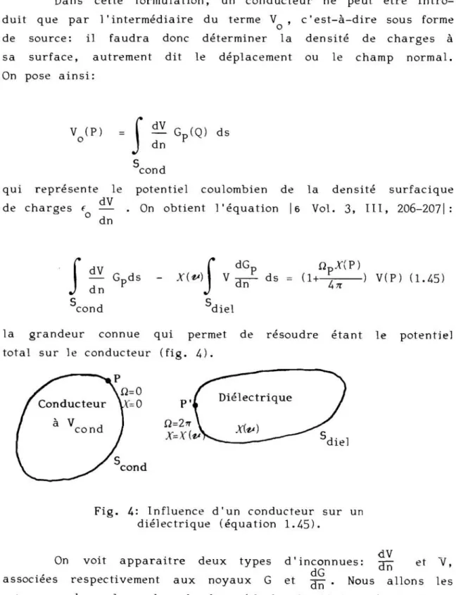 Fig.  4:  Influence  d ' u n   conducteur  s u r   un  diélectrique  (équation  1.45)