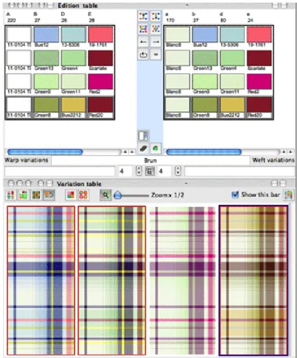 Figure 2. 2: Interface d’une conception d’un tissu par le logiciel Pointcarré [25] 